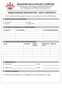 Corporate l Joint MBanking Registration Form