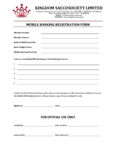 Mobile Banking Registration Form