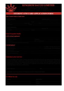STUDENT ATM APPLICATION FORM